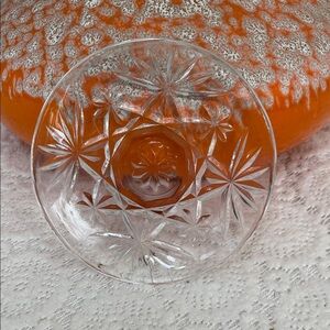 Clear starburst - anchor hocking patterned coaster set of 9